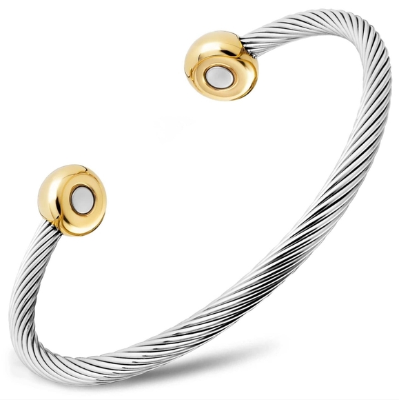 Twisted Cable Magnetic Bracelet Cuff - Picture 1 of 6
